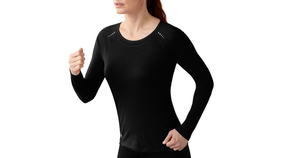 Smartwool PhD Ultra Light Long Sleeve Top - Womens-Black-Large