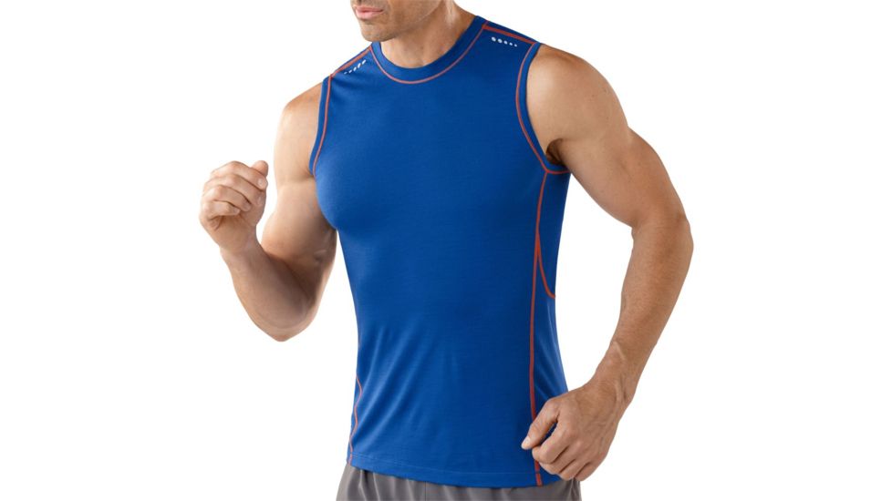 Smartwool PhD Ultra Light Sleeveless Top - Mens-Bright Blue-Small