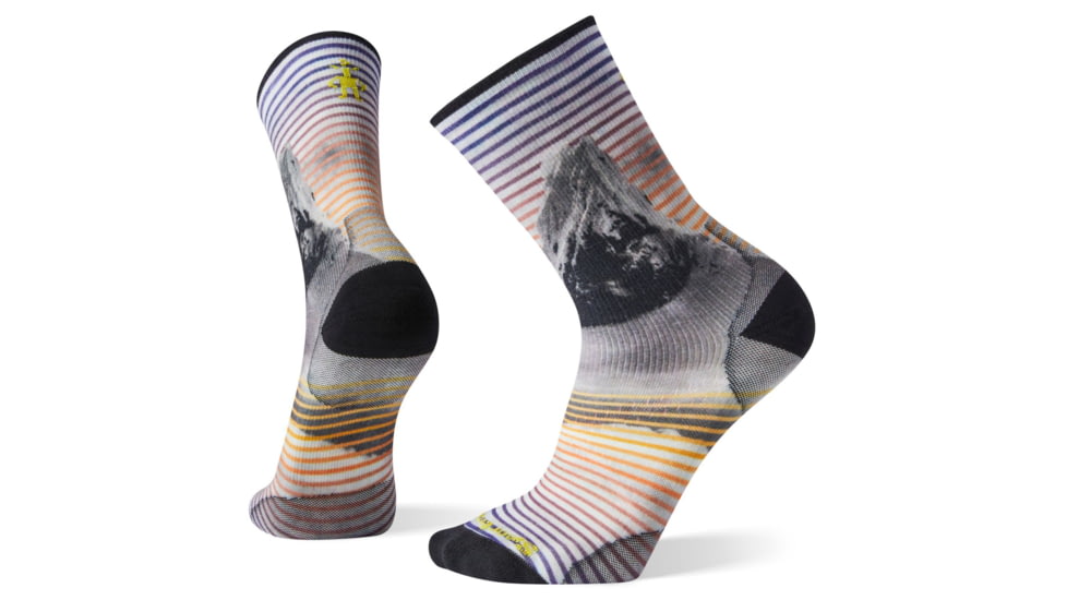 Smartwool PhD Ultra Light Snow Summit Print Crew Socks, Multi Color, Extra Large, SW004094150-XL