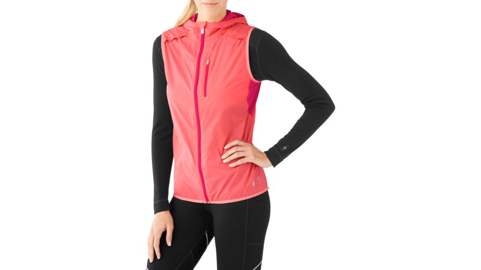 Smartwool PhD Ultra Light Sport Vest Womens, Bright Coral, L, SW016030494-L