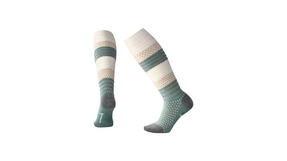 Smartwool Popcorn Cable Knee High Sock - Women's, Mediterranean Green H, Large SW010052A60-L