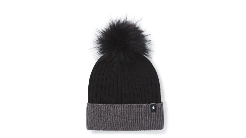 Smartwool Powder Pass Beanie, Black/Medium Gray Heather, One Size, SW000464250-1FM