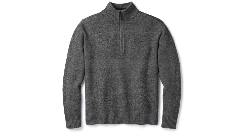 Smartwool Ripple Ridge Half Zip Sweater - Mens, Light Gray H -Charcoal Heather, Small, SW000296B21-S