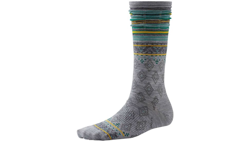 Rocking Rhombus Ultra Light Mid Calf Sock - Womens-Light Grey-Small