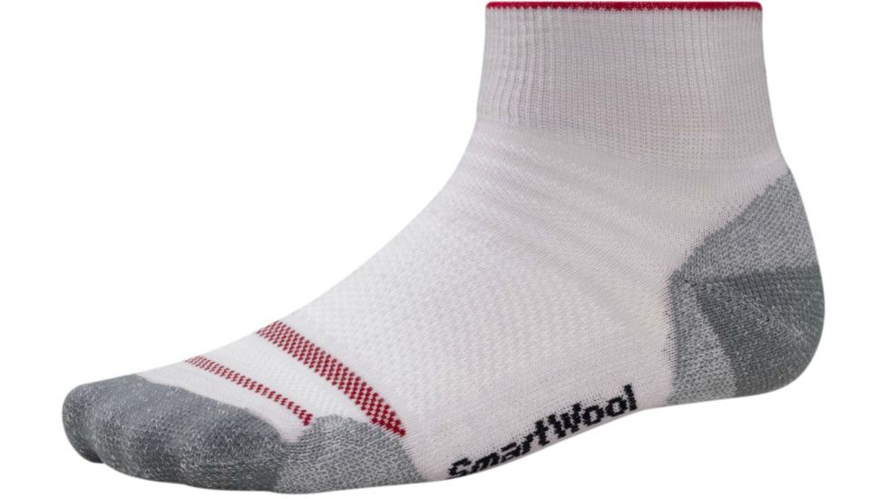 Smartwool Run Light Mini Sock - Men's-Silver/Red-Medium