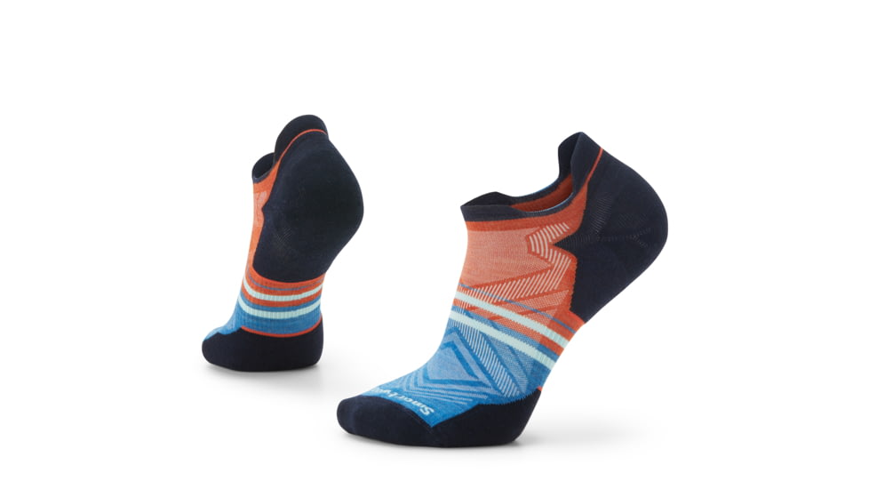Smartwool Run Targeted Cushion Low Ankle Pattern Socks, Orange Rust, Medium, SW001660L171-M
