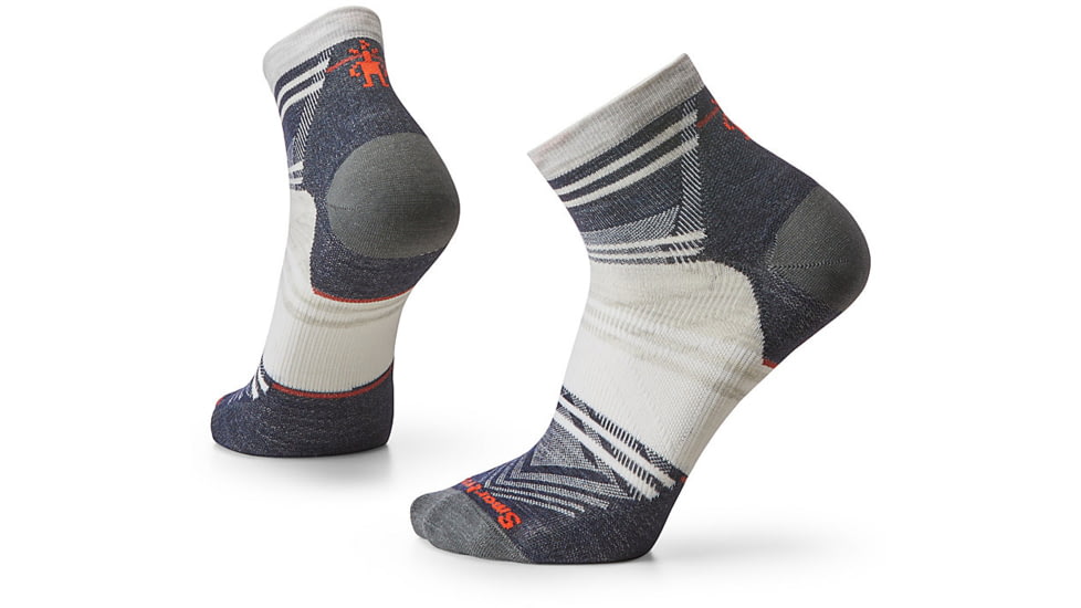 Smartwool Run Zero Cushion Ankle Pattern Socks, Ash, Extra Large, SW0016540691-069 ASH-XL