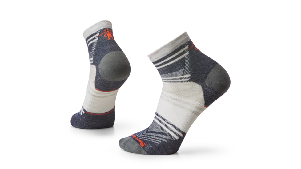 Smartwool Run Zero Cushion Ankle Pattern Socks, Ash, Large, SW0016540691-069 ASH-L