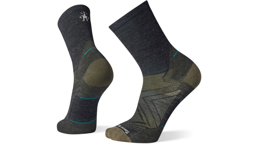 Smartwool Run Zero Cushion Mid Crew Socks - Mens, 003 Charcoal, Medium, SW001655003M