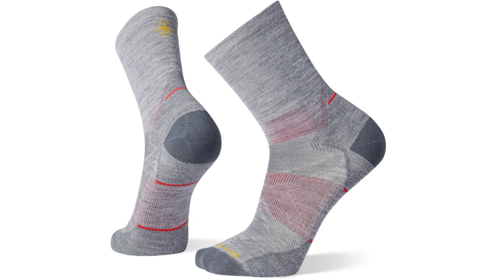 Smartwool Run Zero Cushion Mid Crew Socks - Mens, 039 Light Gray, Extra Large, SW001655039XL