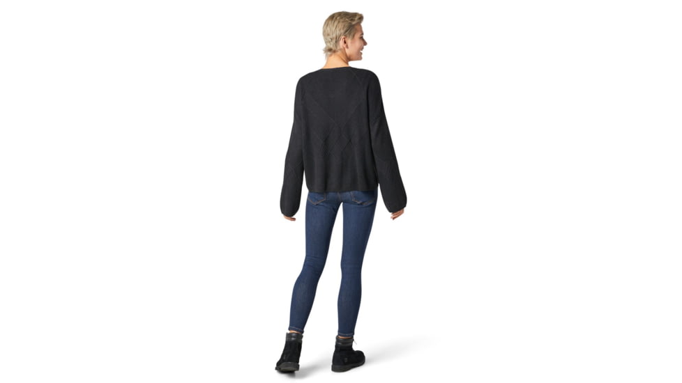 Smartwool Shadow Pine Cable V-Neck Sweater - Womens, Charcoal Heather, Medium, SW016394010-M