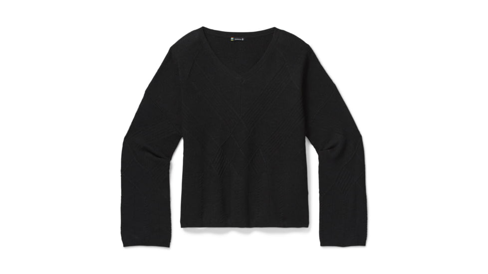 Smartwool Shadow Pine Cable V-Neck Sweater - Womens, Charcoal Heather, Medium, SW016394010-M
