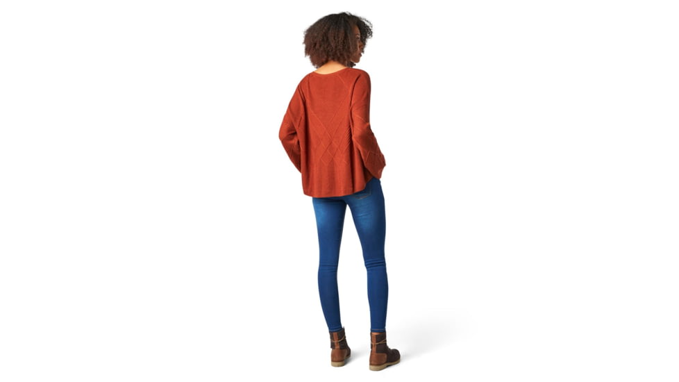 Smartwool Shadow Pine Cable V-Neck Sweater - Womens, Ginger Heather, Medium, SW016394E14-M