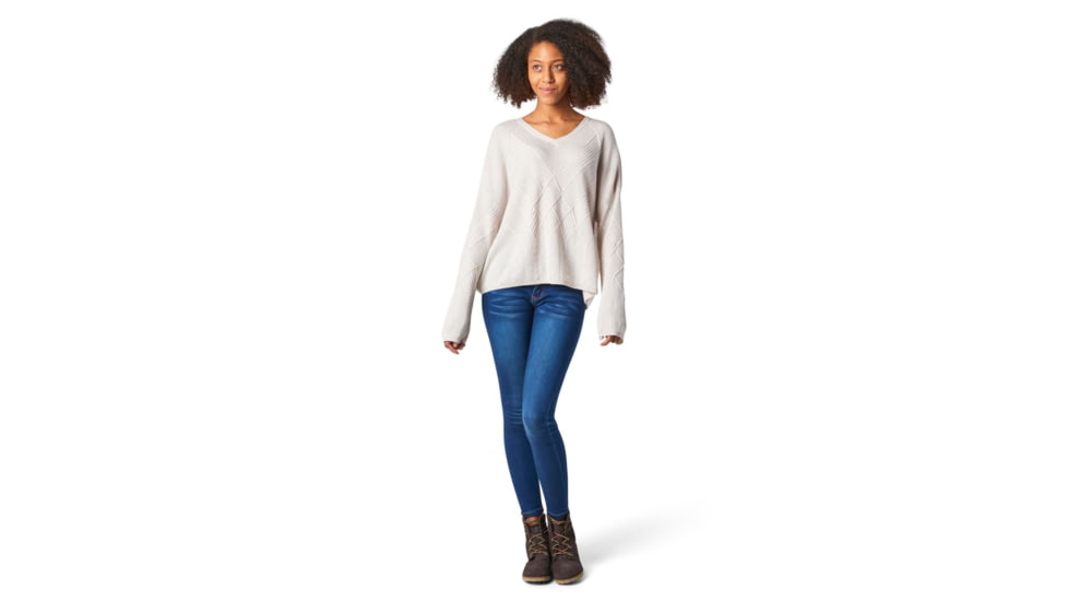 Smartwool Shadow Pine Cable V-Neck Sweater - Womens, Rainbow Donegal, Extra Large, SW016394E48-XL