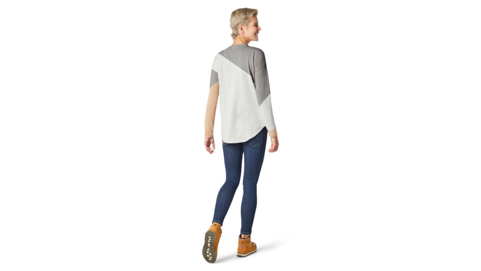 Smartwool Shadow Pine Colorblock Sweater - Womens, Ash Heather, Medium, SW016395047-M
