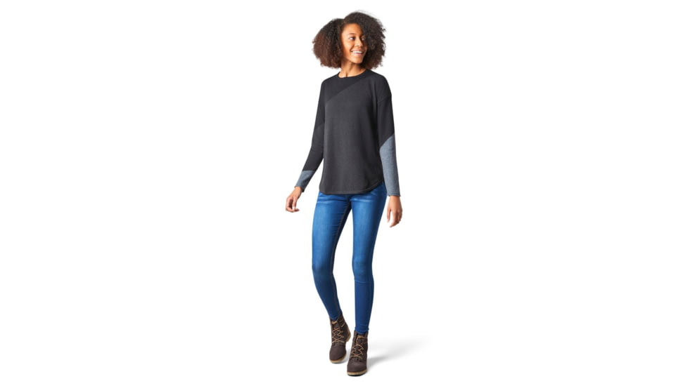 Smartwool Shadow Pine Colorblock Sweater - Womens, Charcoal Heather, Medium, SW016395010-M