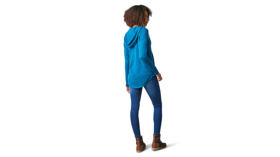Smartwool Shadow Pine Hoodie Sweater - Womens, Alpine Blue Heather/Ocean Abyss Heather Marl, Small, SW016397E79-S
