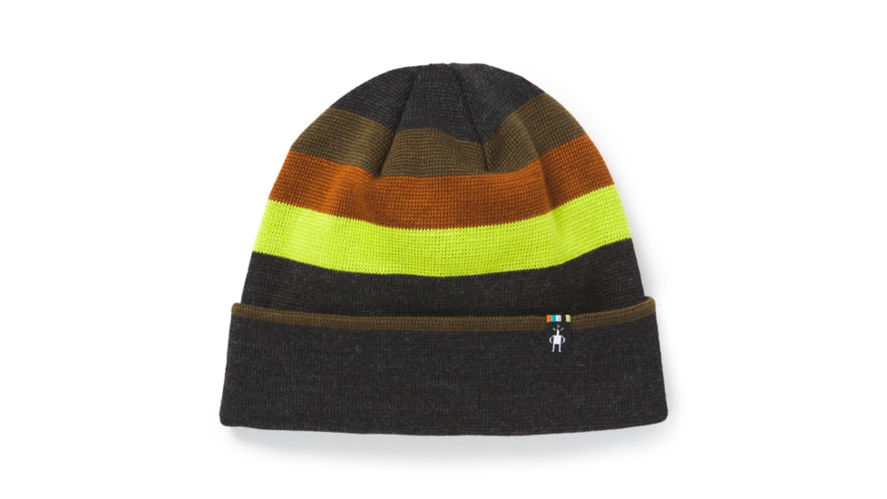 Smartwool Ski Retro Stripe Beanie, Charcoal Heather, One Size, SW018053010-1FM