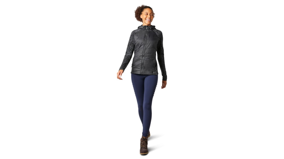 Smartwool Smartloft 60 Hoodie Full Zip - Womens, Black Traced Dahlia, Extra Large, SW019080E42-XL