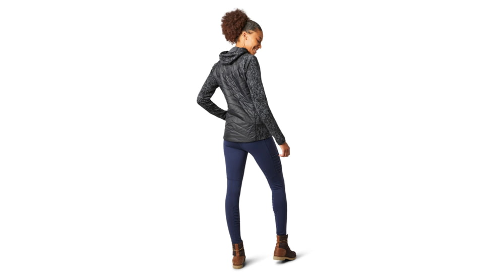 Smartwool Smartloft 60 Hoodie Full Zip - Womens, Black Traced Dahlia, Extra Large, SW019080E42-XL