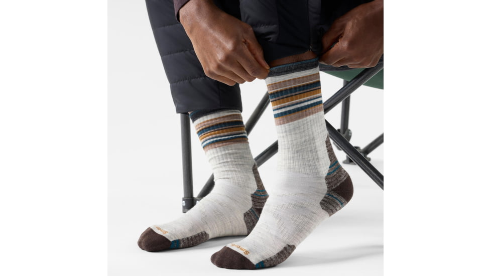 Smartwool Hike Light Cushion Striped Mid Crew Socks - Mens