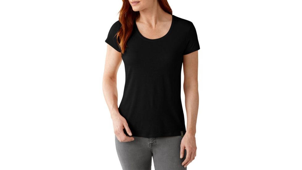Solid Scoop Tee - Womens-Black-X-Small
