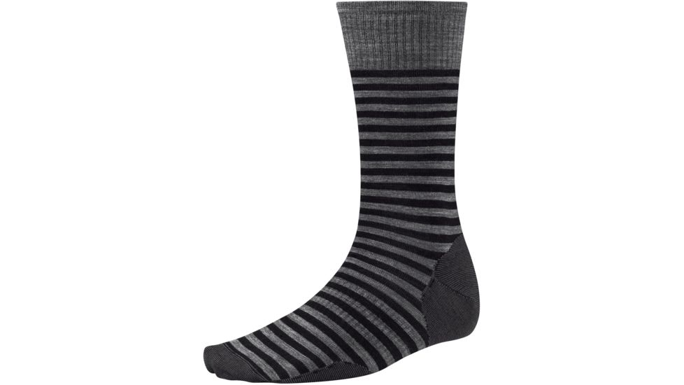 Smartwool Stria Ultra Light Crew Casual Sock - Men's-Black-Large