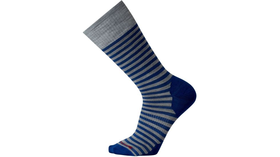 Smartwool Stria Ultra Light Crew Casual Sock - Men's-Dark Blue Heather-X-Large