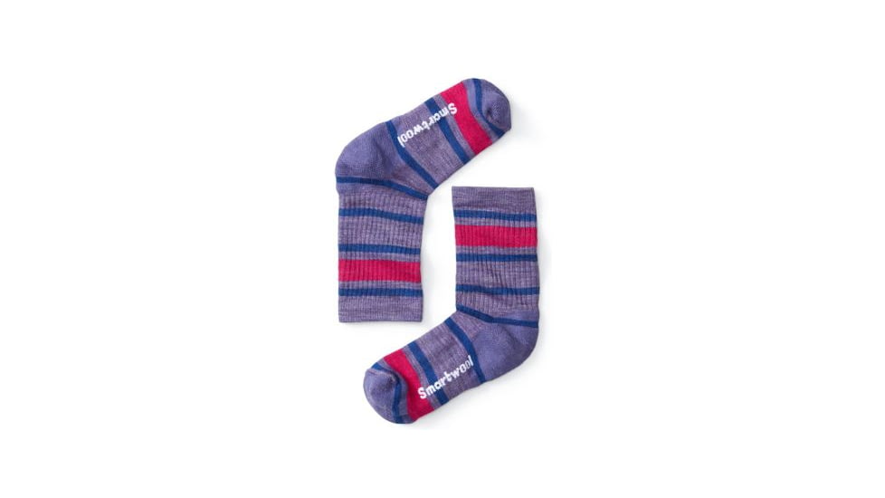 Smartwool Striped Hike Light Crew Sock - Kids, Lavender, Medium SW001212511-M