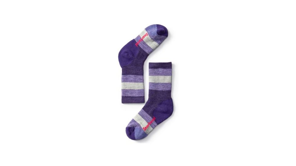Smartwool Striped Hike Medium Crew Sock - Kids, Mountain Purple, Small SW001213591-S