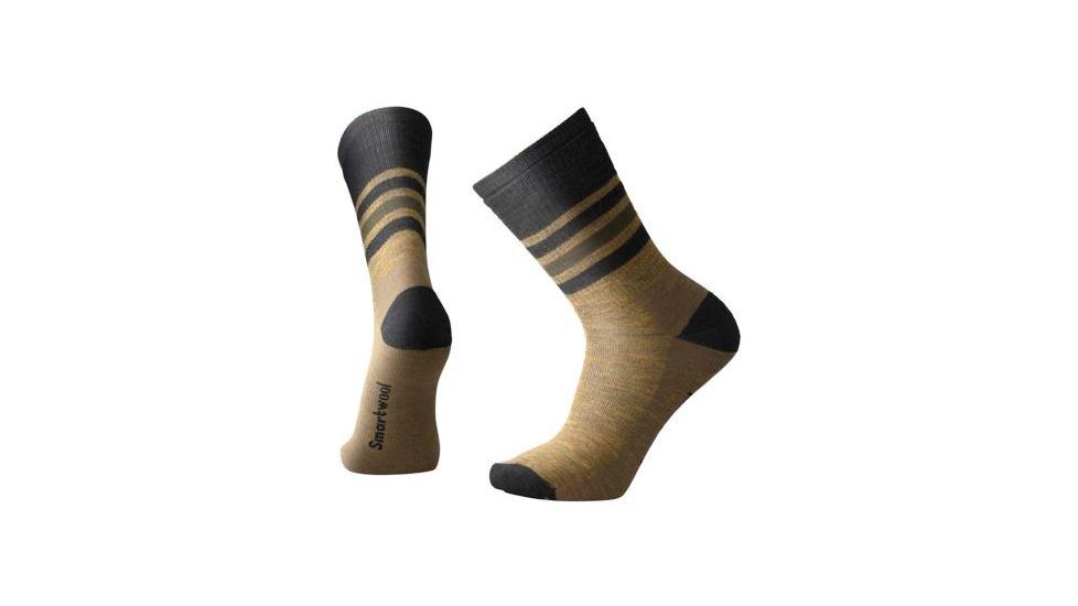 Smartwool Striped Hike Medium Crew Sock - Men's, Desert Sand, X-Large SW001096A37-XL