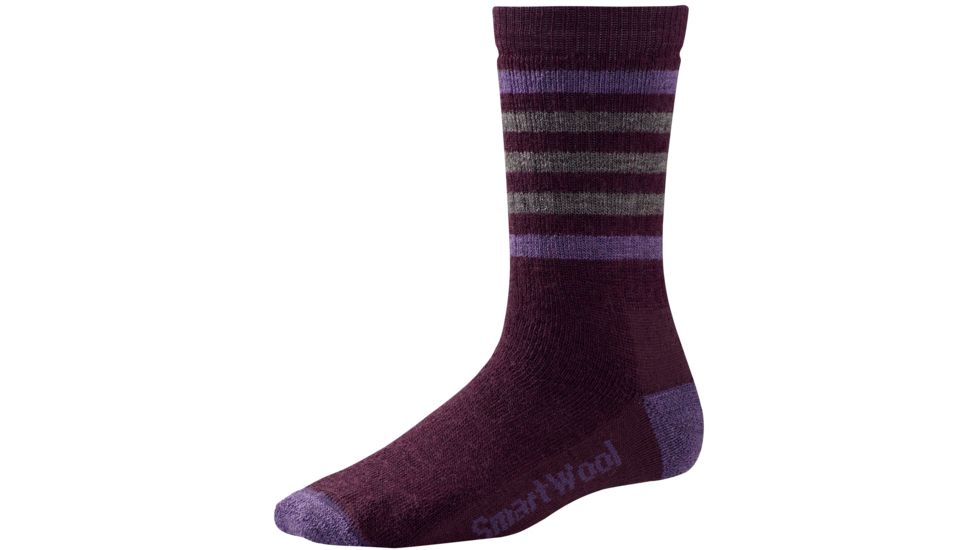 Smartwool Striped Hike Medium Crew Sock - Women's-Aubergine-Small
