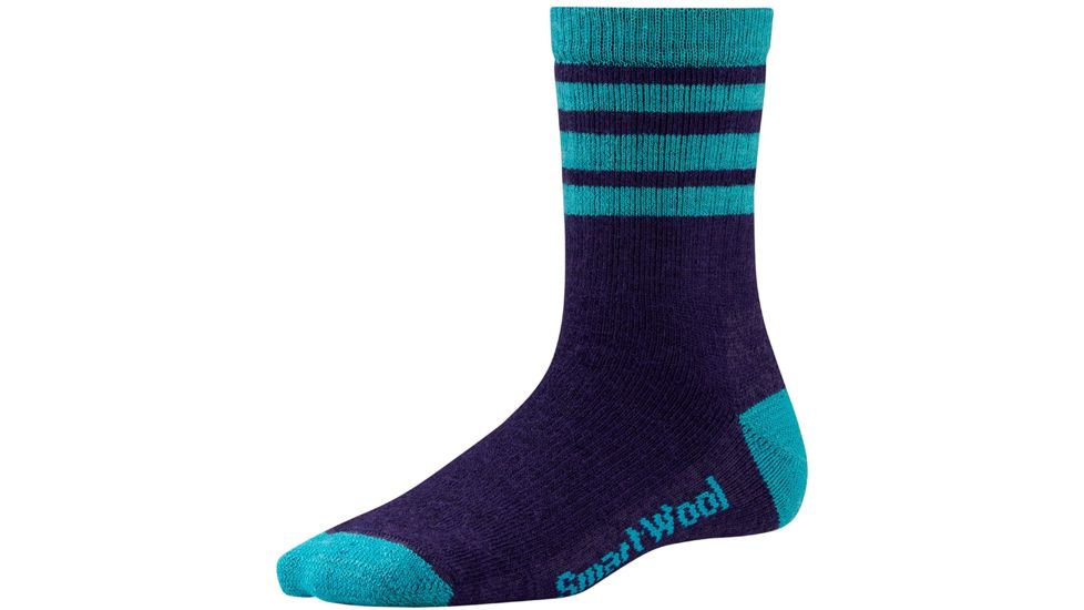 Smartwool Striped Hike Medium Crew Sock - Women's -Imperial Purple-Medium