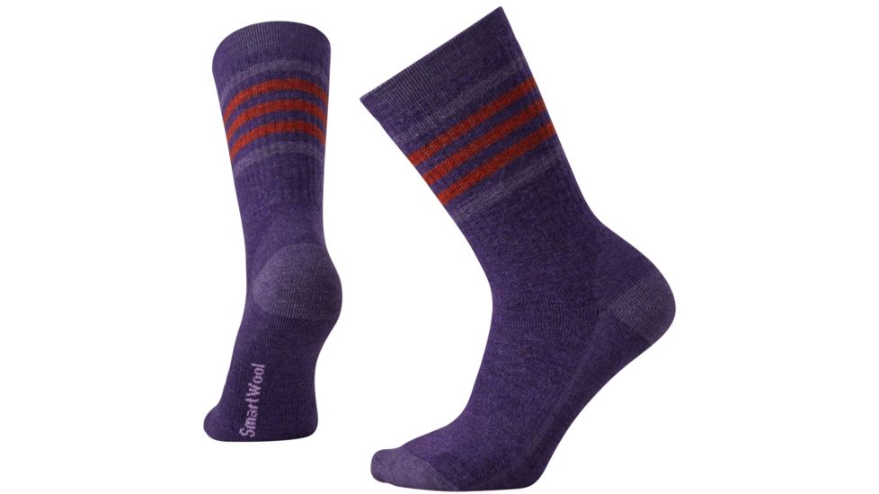 Smartwool Striped Hike Medium Crew Sock - Women's -Mountain Purple-Small