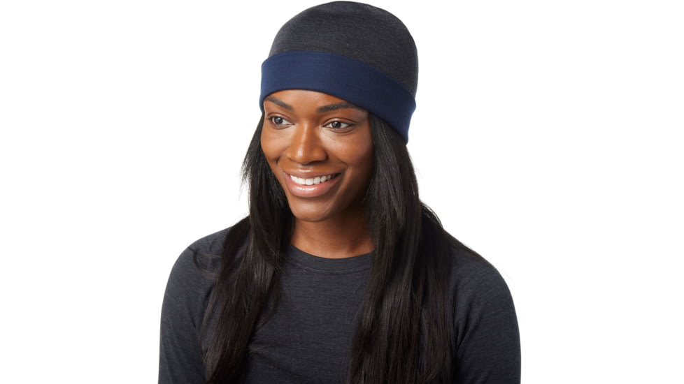 Smartwool Thermal Merino Reversible Cuffed Beanie, 391 Deep Navy-Charcoal, 1FM, SW0SW9563911FM