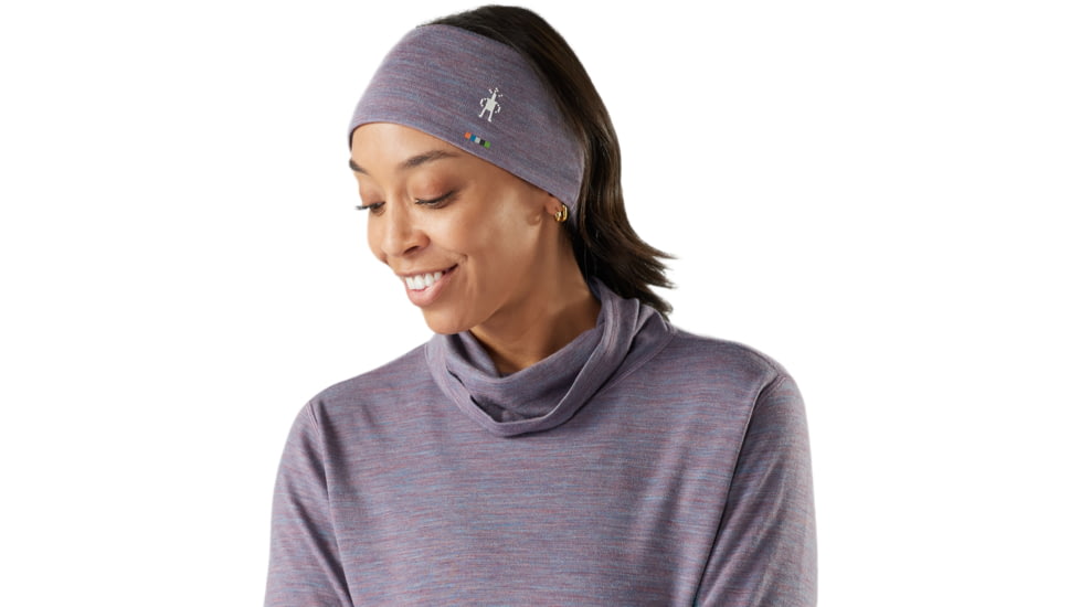 Smartwool Thermal Merino Reversible Headband, Chalk Violet Heather/Nightfall Blue, One Size, SW0SC969Q4211FM000