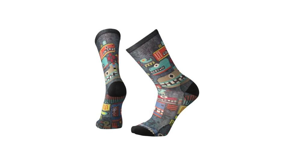 Smartwool Totem Monster Print Crew  Sock - Men's, Black/Multi, Large SW003831857-L