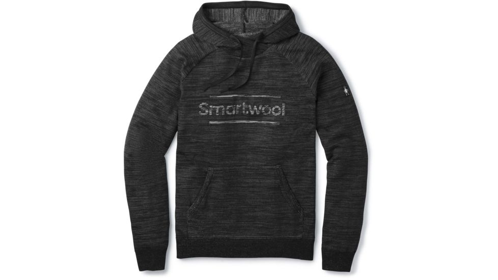 Smartwool Unisex Intraknit Merino Logo Hoodie, Black, Small, SW000386001-S