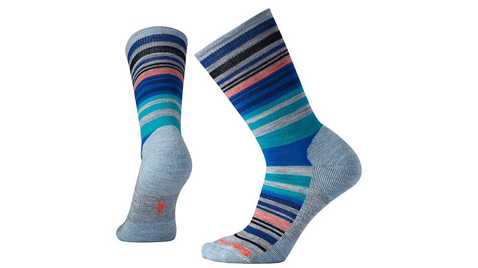 Smartwool Women's Jovian Stripe Socks, Blue Ice Heather, Small, SW0SW599557-S
