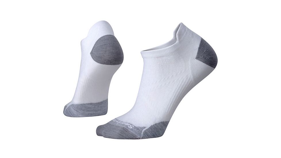 Smartwool Women's PhD Run Ultra Light Micro, White/Light Gray, Medium, SW0SW188367-M