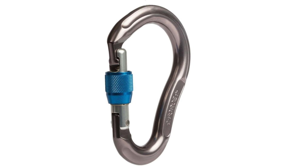 SMC Jake HMS Force Screw Lock Carabiner, Grey/Blue, Small, 63011