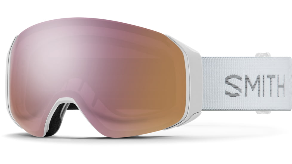 Smith 4D Mag S Low Bridge Fit Googles, ChromaPop Everyday Rose Gold Mirror , White Chunky Knit, M007610OR99M5