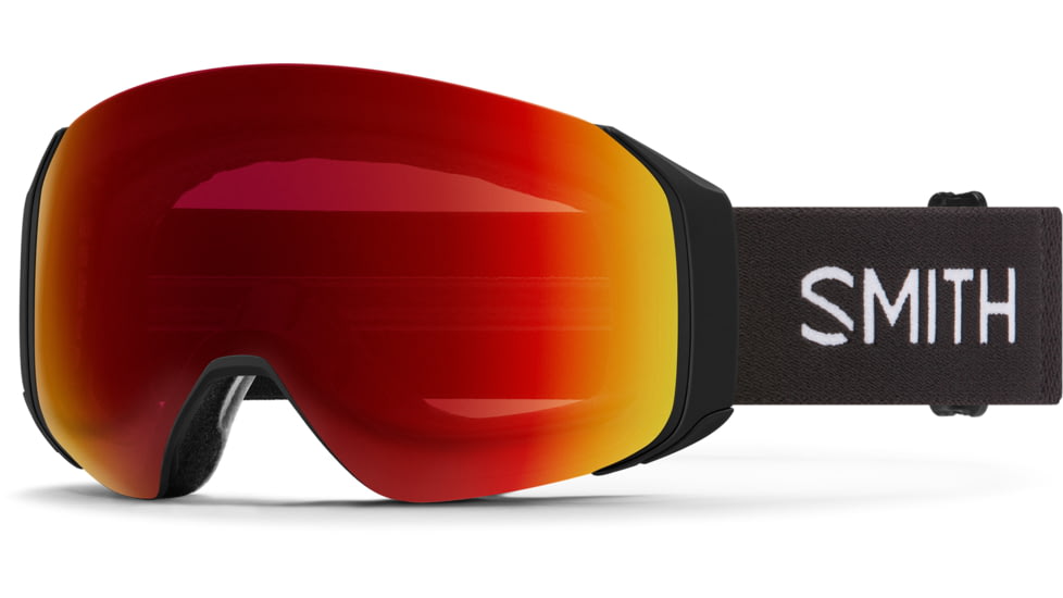 Smith 4D Mag S Low Bridge Fit Googles, ChromaPop Sun Red Mirror, Black, M007610JX996K