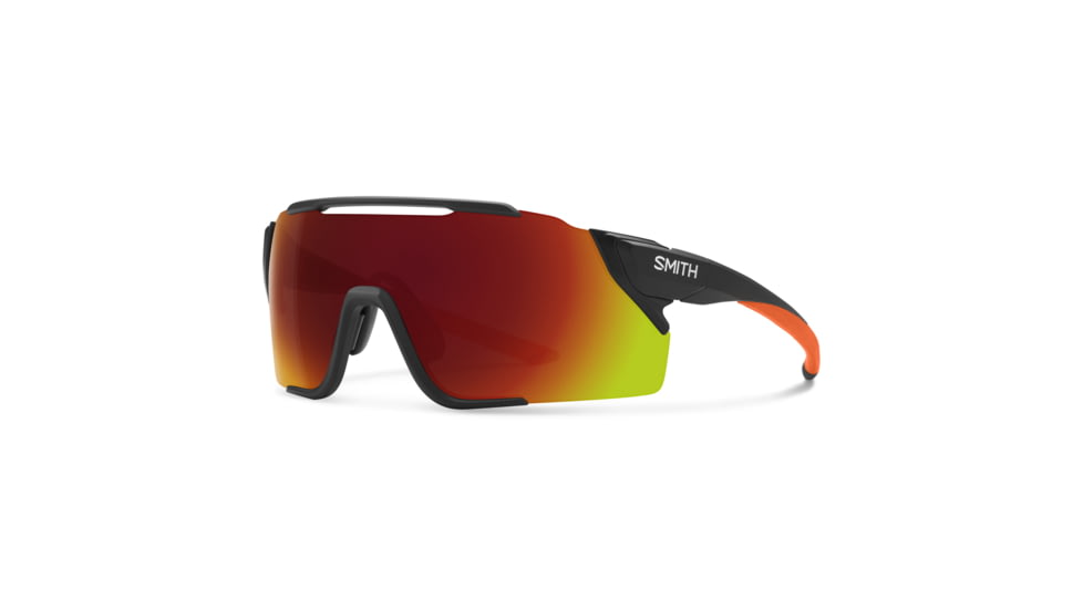 Smith Attack MAG MTB Sunglasses, Matte Black Cinder Frame, ChromaPop Red Mirror Lens, 202299RC299X6