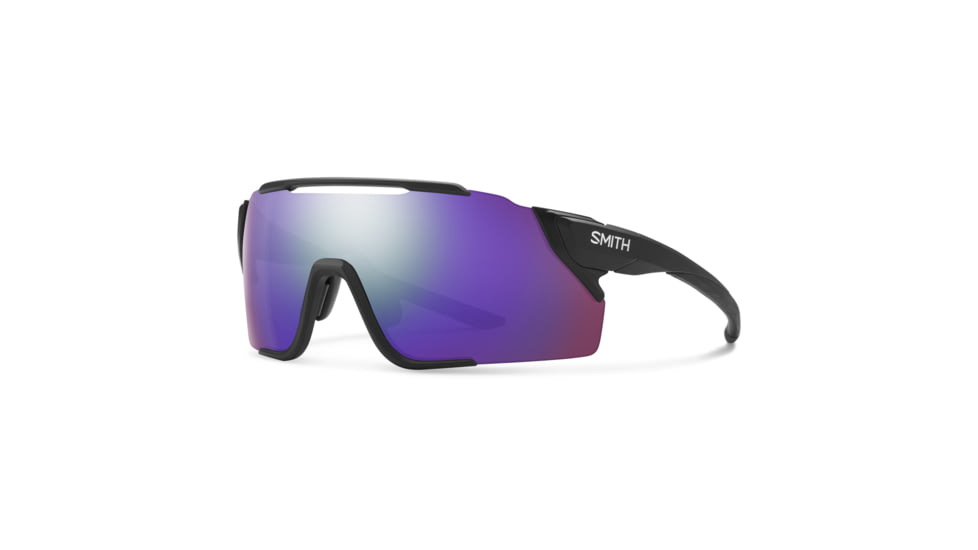 Smith Attack MAG MTB Sunglasses, Matte Black Frame, ChromaPop Violet Mirror Lens, 20229900399DI