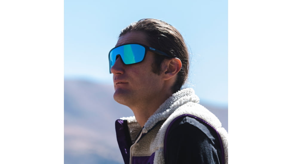 Smith Boomtown Sunglasses, Matte Black Frame, ChromaPop Polarized Blue Mirror Lens, 20493200399XX