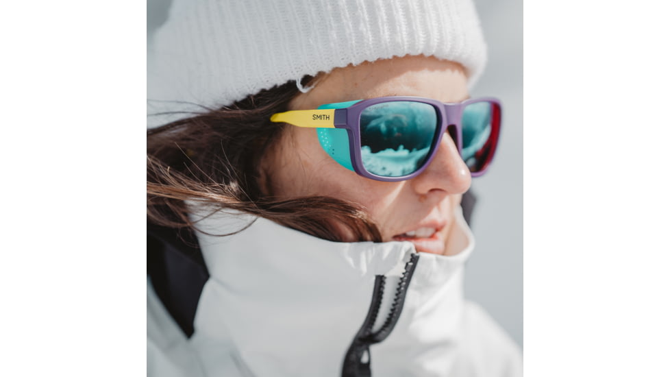 Smith Embark Sunglasses, Purple/Cinder/Hi Viz Frame, ChromaPop Polarized Opal Mirror Lens, 20461783858QG
