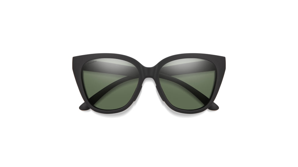Smith Era Sunglasses, Matte Black Frame, ChromaPop Polarized Gray Green Lens, 20406300355L7