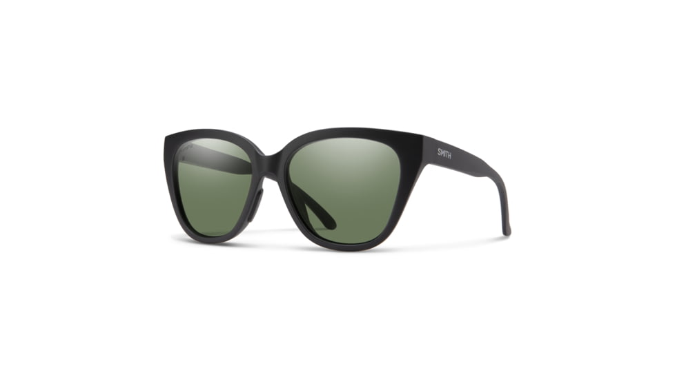 Smith Era Sunglasses, Matte Black Frame, ChromaPop Polarized Gray Green Lens, 20406300355L7