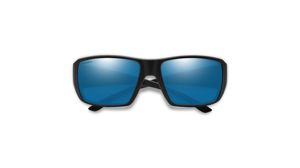 Smith Guides Choice XL Sunglasses, Matte Black Frame, ChromaPop Glass Polarized Blue Mirror Lens, 20444800363QG